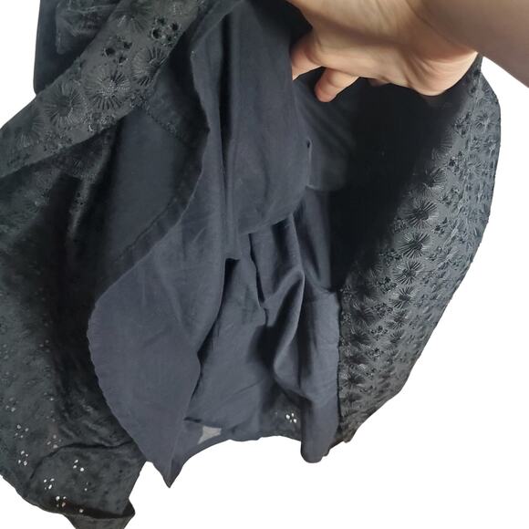 Nanette Lepore Black Bustier Eyelet Lace Dress Women's Size 10 Black Midi A-Line - Picture 8 of 16